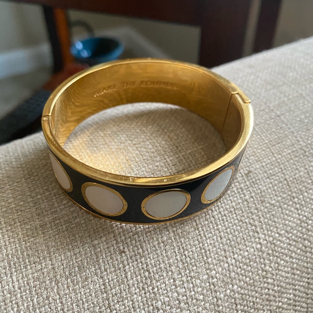 Kate Spade gold, navy and white cuff bracelet!